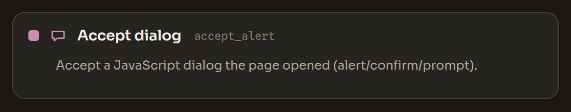 The Accept dialog block in the Workflow Editor