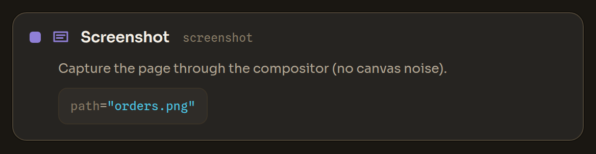 The Screenshot block in the Workflow Editor